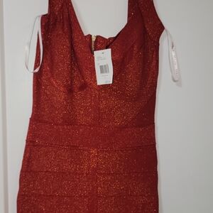 Sparkling Red Sleeveless Party Dress